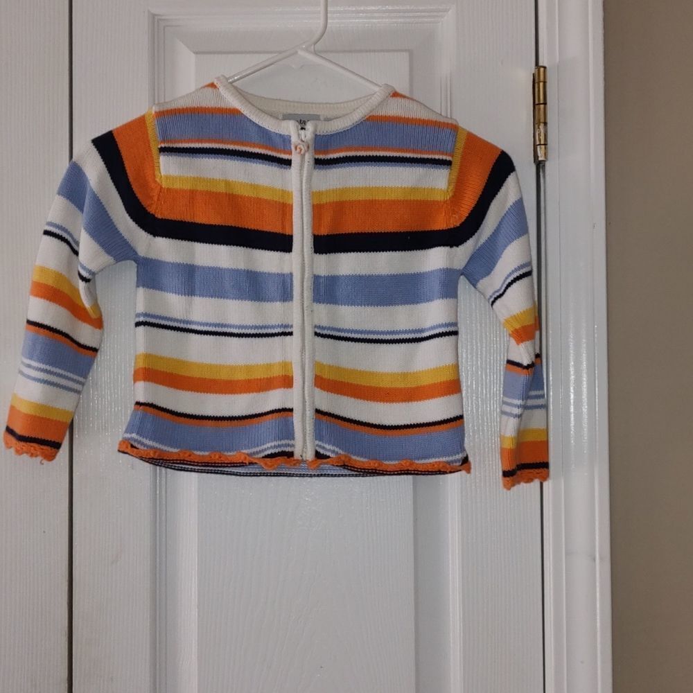 Hartstrings  striped  zip front cardigan  Sz 4